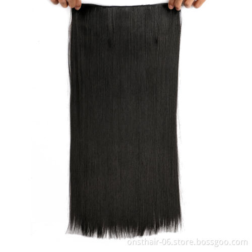 MYZYR 5 clips/piece Natural Silky straight Hair Extention 22inches Clip in women pieces Long Fake synthetic Hair